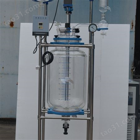 S212-150L双层玻璃反应釜多功能反应釜加热真空设备搅拌器