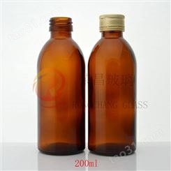 厂家批发200毫升口服液瓶 茶色口服液玻璃瓶 棕色糖浆瓶 避光玻璃瓶
