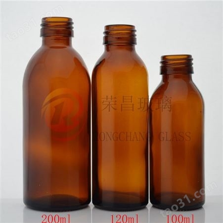 荣昌供应玻璃糖浆瓶 棕色口服液瓶 避光口服液玻璃瓶