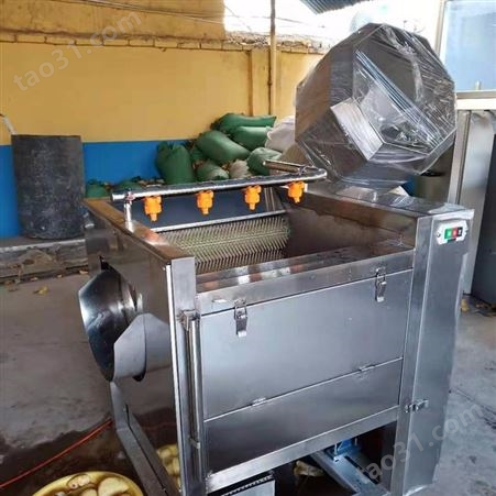 地瓜毛辊喷淋清洗机 海产品全自动清洗风干设备