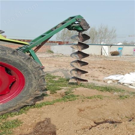 万轮    牵引式挖坑机 地面钻孔埋柱机加深型双钻头挖坑种植机 拖拉机带大面积植树挖坑机
