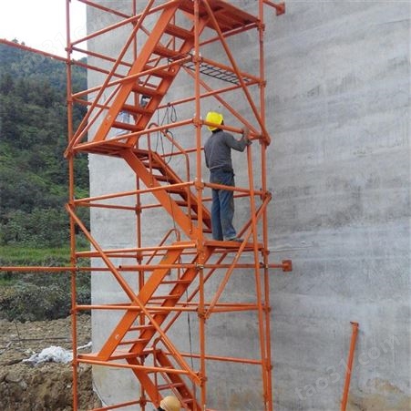 砚常 高墩安全爬梯 基坑建筑网爬梯 挂网式安全爬梯 施工箱式安全爬梯