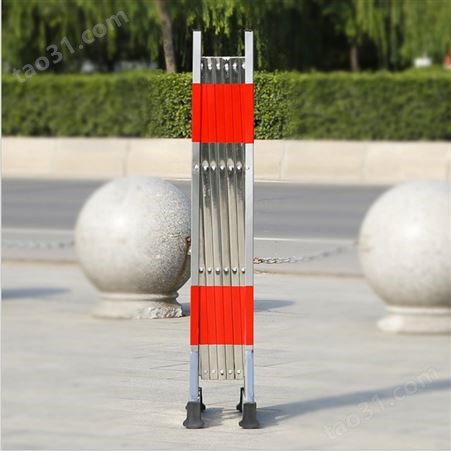 厂家定做加厚不锈钢片式围栏 ZK-PWL3折叠防护栏 红色反光膜安全围挡
