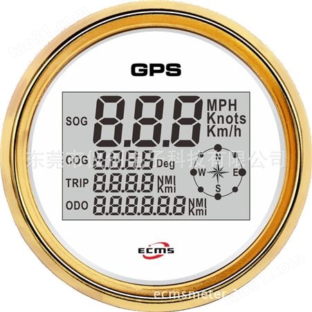 仪创 ECMS 802-00126 52mm数显GPS速度表 车用GSP测速码表