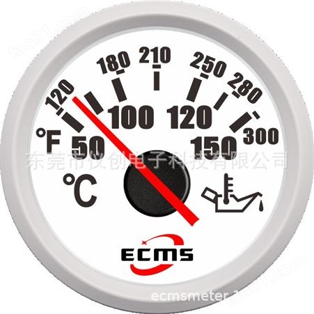仪创 ECMS 801-00018 指针油温表50-150℃ 黑色表盘+黑色前盖 VDO参数 质保一年