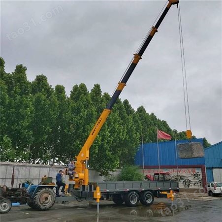 拖拉机平板随车吊 山东卓力重工销售6-12吨平板起重机 集装箱吊运一体平板吊车