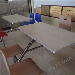 学校食堂餐桌椅 不锈钢连体餐桌椅 温州快餐店餐桌椅批发