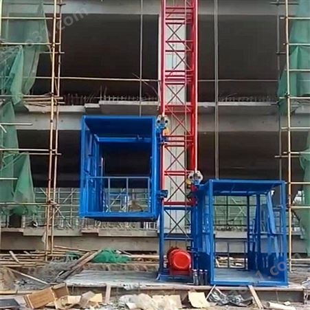 施工升降机SS1T/1T建筑工地物料提升机盖房上料升降机 陕西吊篮式升降机