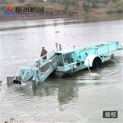 水库收割水花生船 明轮驱动液压控制的割草船 水浮莲打捞机械设备