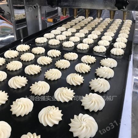 上海合强休闲食品机械厂家 曲奇饼成型机机自动曲奇饼干机 钢丝线切割曲奇饼成型机