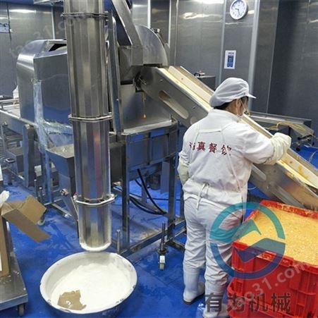 400型鸡块上粉机 滚动式裹粉均匀设备 上校鸡块裹粉机厂家技术指导常年销售