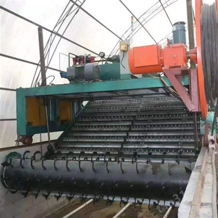 郑州科农 污泥鸡粪专用翻堆机 4米槽式链板翻抛机价格 有机肥生产线全套设备