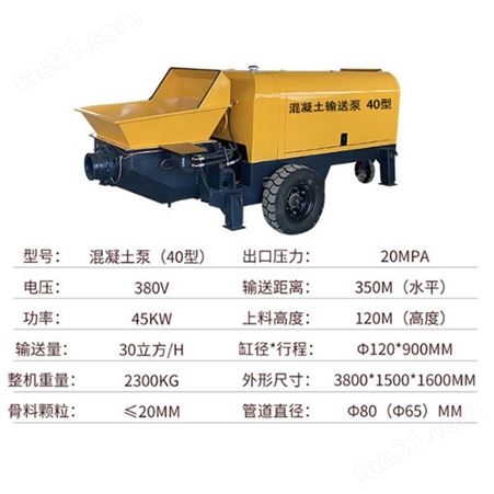 HBMGS30-10-45矿用混凝土输送泵 煤安产量高井下混凝土输送泵