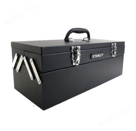 史丹利手提工具箱14寸17寸三翻斗组合收纳盒3抽屉加厚铁皮工具箱