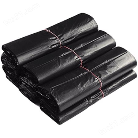 黑色塑料袋 方便袋400*650mm 手提背心式 酒店环卫家用厨房塑料袋 100个/捆