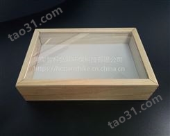 供应河南 智科实木标本盒 透明玻璃清漆天然木材