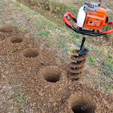 手提式挖坑机 工地用打坑机螺旋式钻洞机 大功率四冲程地钻