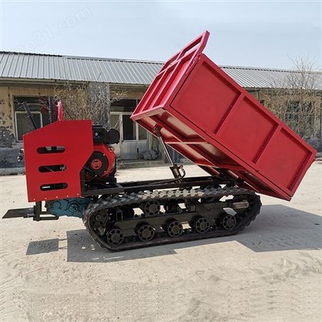 2吨钢制履带自卸车 橡胶稻田履带自卸车