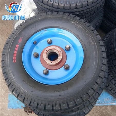 拖车专用实心轮胎 500-8/600-9橡胶轮 平板车耐用充气车轮 创硕机械