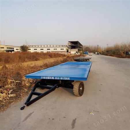 供应厂区载货平板车 叉车牵引四轮平板拖车 物流拖车