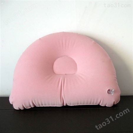 充气旅行枕环保加厚pvc植绒充气枕头 u型充气枕