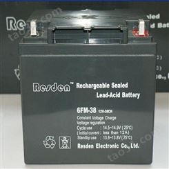 雷斯顿Resden蓄电池6FM-38 阀控式铅酸12V38AH UPS 安防 环控设备系统